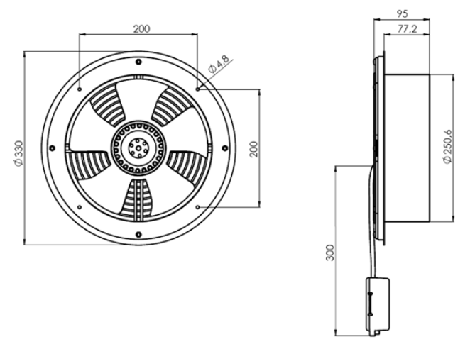 Aircol 250 MS Saç Gövdeli Aksiyel Fan 2400 Devir